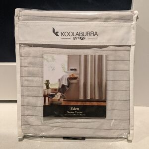 NWT KOOLABURRA by UGG Eden Beige Striped 72" x 72" Shower Curtain